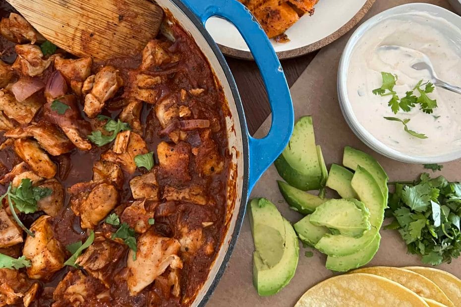 Chicken Tinga and Smashed Oven Roasted Sweet Potatoes